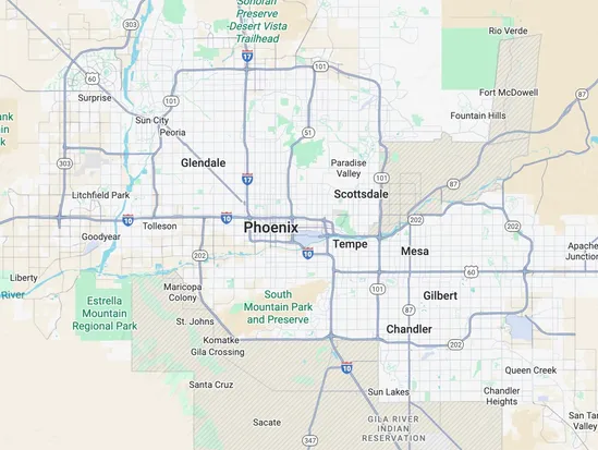 K&T Chem-Dry service area map